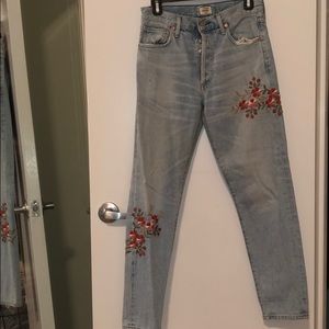 Citizens of humanity floral embroidered jeans
